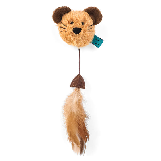 Catnip Cute Furry Mouse with Feather Tail Cat Toy