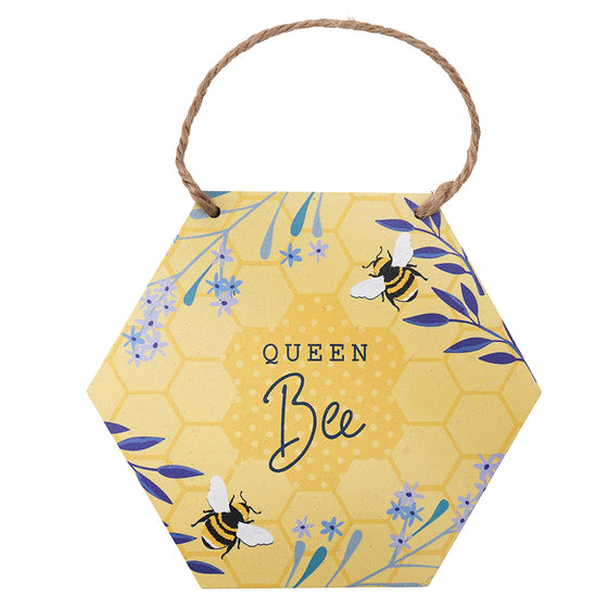 Queen Bee | Wooden Bee Themed Hanging Plaque | Letterbox Gift