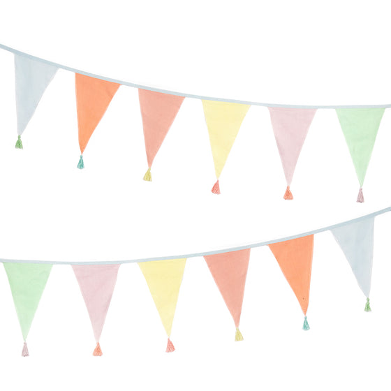 Muted Pastels | 3m Fabric Cotton Party Bunting